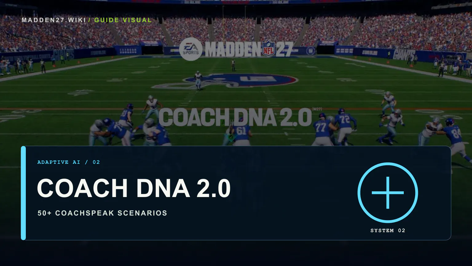 Editorial Madden NFL 27 Coach DNA 2.0 artwork with adaptive play-call signals and tendency tracking